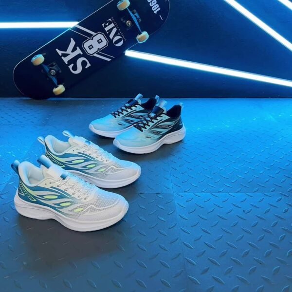 Plus Size Men's Trendy Woven Knit Breathable Running Shoes - Image 9