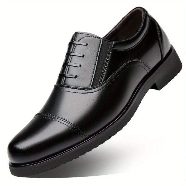 Men’s Black Lace-Up Loafers – Stylish Dress Shoes with Rubber Sole - Image 6