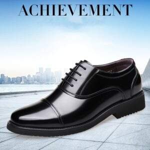 Men’s Black Lace-Up Loafers – Stylish Dress Shoes with Rubber Sole