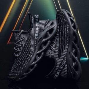 Plus Size Men’s Breathable Woven Knit Sneakers – Non-Slip Soft Sole