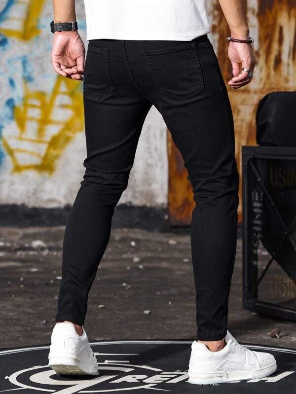 Men’s Casual Skinny Jeans – Chic Street Style, Medium Stretch Denim Pants - Image 2