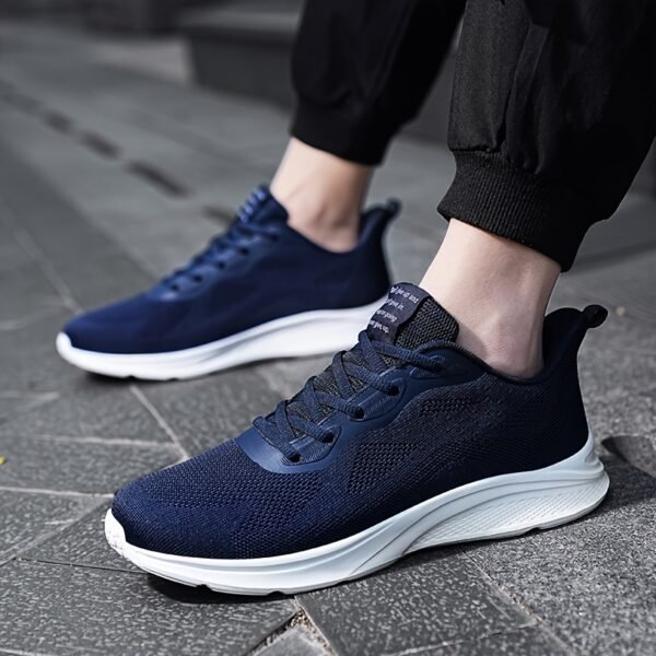 Men’s Navy Blue Breathable Running Shoes – EVA Sole, Lace-Up - Image 9