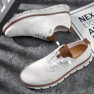Plus Size Men’s Trendy Knitted Breathable Walking Shoes – Non-Slip Casual