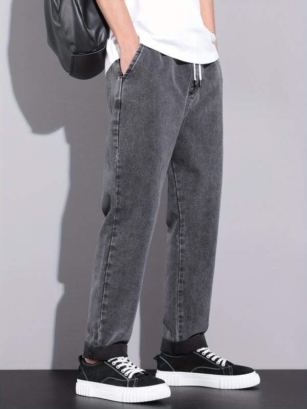 Men's Trendy Casual Denim Jeans – Straight Leg, Loose Fit, Outdoor Fall Wear - Image 2