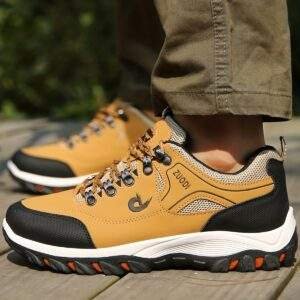 Plus Size Men’s Durable Lace-Up Hiking Boots – Non-Slip Soft Sole