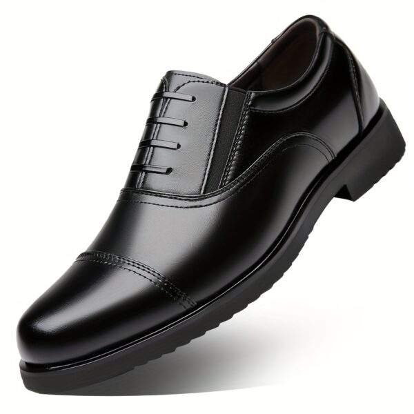 Men’s Black Lace-Up Loafers – Stylish Dress Shoes with Rubber Sole - Image 14