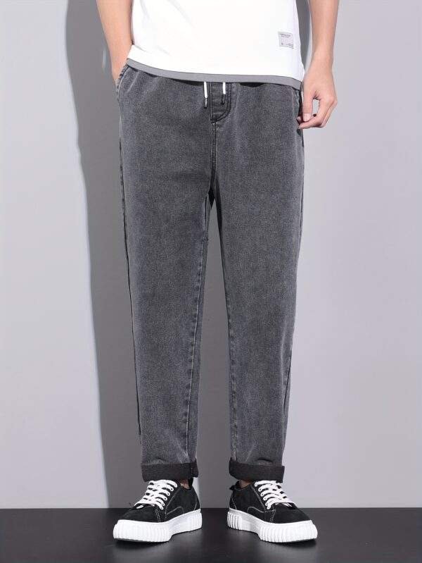 Men's Trendy Casual Denim Jeans – Straight Leg, Loose Fit, Outdoor Fall Wear - Image 8