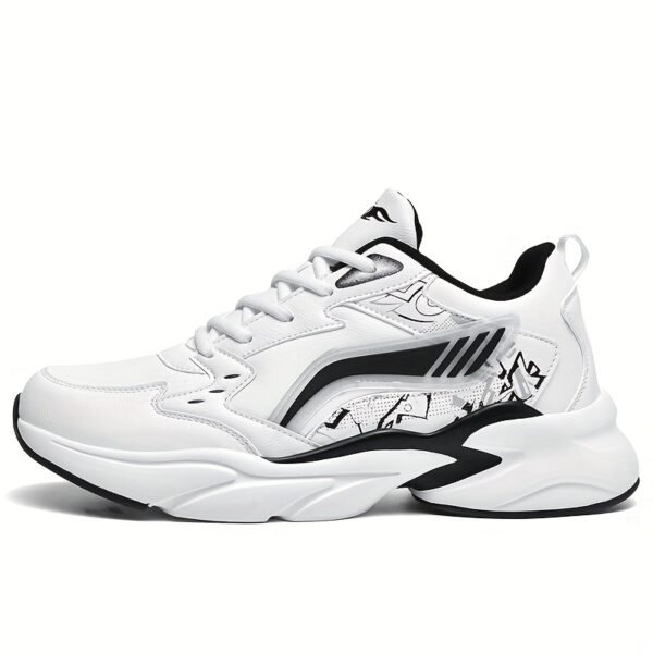 Men'S All-Season Mid-Top Athletic Sneakers - Durable, Shock-Absorbing Running Shoes with Cushioned Support, White & Gray Design, EVA Sole, Fabric Lining, and Comfortable EVA Insole for Casual Wea - Image 6