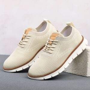 Men’s Business Casual Shoes – Breathable Lace-Up with Slip-Resistant EVA Sole