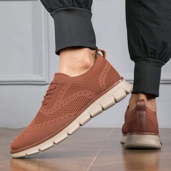 Plus Size Men's Trendy Solid Breathable Sneakers, Comfy Non Slip Soft Sole Lace Up Shoes For Men's Outdoor Activities - Image 7