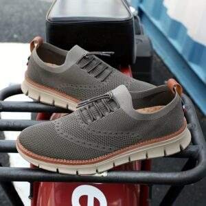 Men’s No-Tie Sneakers with Shoelaces – Lightweight Odor-Resistant Athletic Shoes
