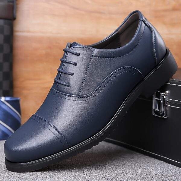 Men’s Black Lace-Up Loafers – Stylish Dress Shoes with Rubber Sole - Image 8