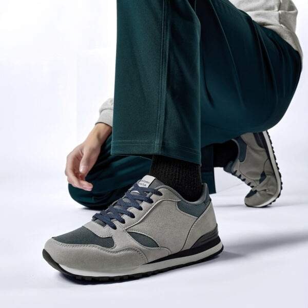 Men'S Stylish Low-Top Sneakers - Breathable Mesh, Lace-Up Running Shoes with Stylish Gray and Navy Design, Perfect for Casual and Street Wear, Casual Street Shoes|Minimalist Style|Breathable Upper, Sneakers - Image 7