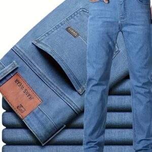 Plus-Size Men’s Comfortable High-Quality Denim Trousers – Stretch, Durable, Sweat-Resistant, Business-Ready