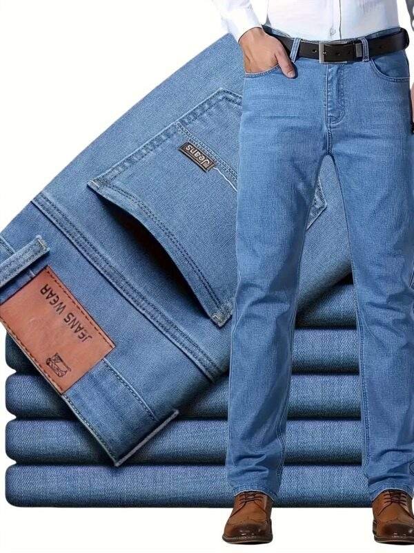 Plus-Size Men’s Comfortable High-Quality Denim Trousers – Stretch, Durable, Sweat-Resistant, Business-Ready