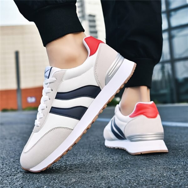 AOPLUS Men's Breathable Casual Sneakers - Lightweight Running Shoes with Cushioned Insole, Durable Rubber Sole, and Stylish Color Block Design for Sports and Casual Attire - Image 7