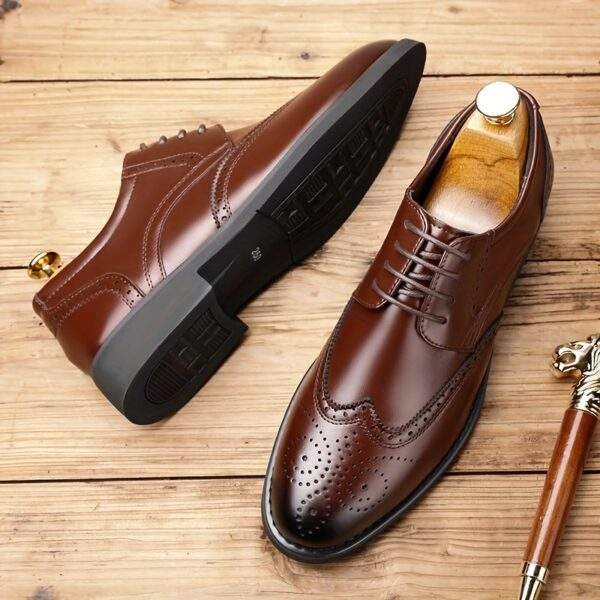 JIT2025 Men’s Black Brogue Oxford – Versatile Lace-Up Dress Shoes - Image 10