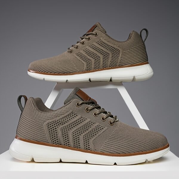 1pair CHTAPPILIAR Men's Breathable Mesh Casual Sneakers, Solid Color Low Top Lace-Up Shoes with EVA Sole and Fabric Insole for Daily Wear - Spring/Summer Collection - Image 4