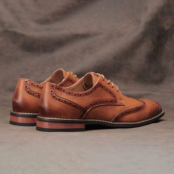 Men’s Black Brogue Oxford Shoes – Elegant Lace-Up Dress Footwear - Image 5
