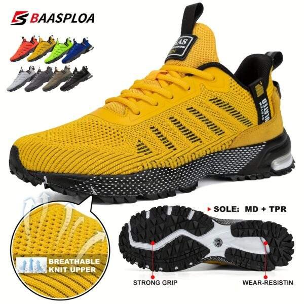 Baasploa Men’s Breathable Knitted Sports Shoes – Stylish, Lightweight for Running & Gym - Image 4
