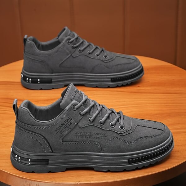 Men's Casual Sneakers - Stylish Lightweight All-Match Skate Shoes with Durable PVC Sole, Comfortable Fabric Lining, and Breathable Design for Outdoor, Sports, and Casual Attire - Image 2