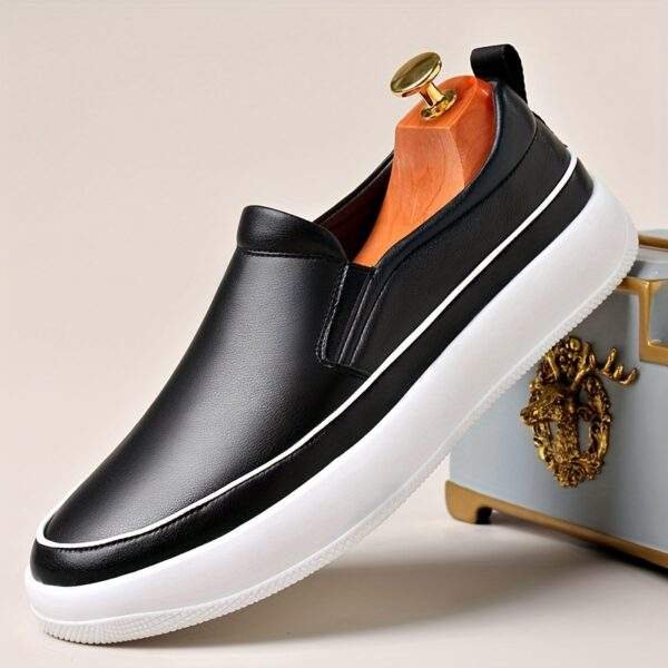 Men’s Plus Size Slip-On Loafers – Soft White Non-Slip Casual Shoes - Image 2
