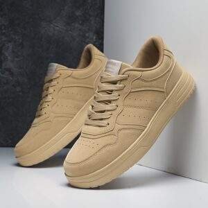 Men's Lightweight Durable Casual Sneakers - Low-Top Lace-Up Outdoor Shoes with PU Upper & MD Sole, All-Season Versatile Design for Hiking, Running, Daily Wear - Breathable Fabric Lining & Round Toe Comfort, Hiking Streetwear, Sporty Look, Secure Fit Closure