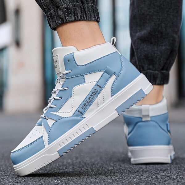Men's High-Top Running Shoes - Fashion Sports & Outdoor Sneakers with Graphic Letter Print, Stability Pronation, Lightweight, Lace-up Closure, PU Upper, Fabric Inner, EVA Sole - Comfortable for Casual Street Style, Hiking, All Seasons - Image 9