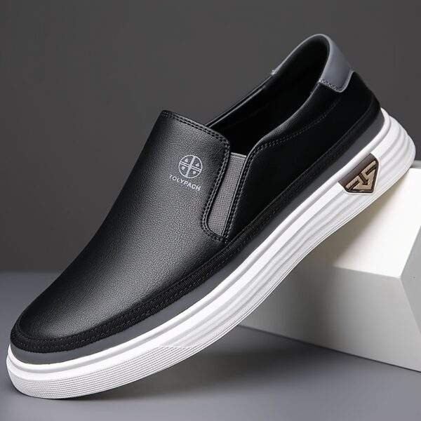 Men’s Stylish Slip-On Loafers – White Casual Shoes with Non-Slip Sole - Image 5