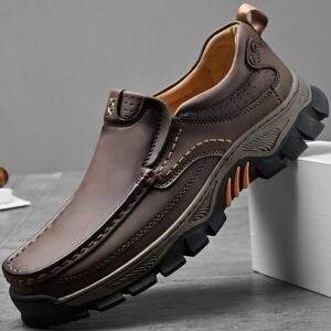 Men's Casual Slip-On Loafers - Breathable, Non-Slip Rubber Sole Dress Shoes in Black, Brown, Grey | Sizes 6.5-10, for Autumn, Spring