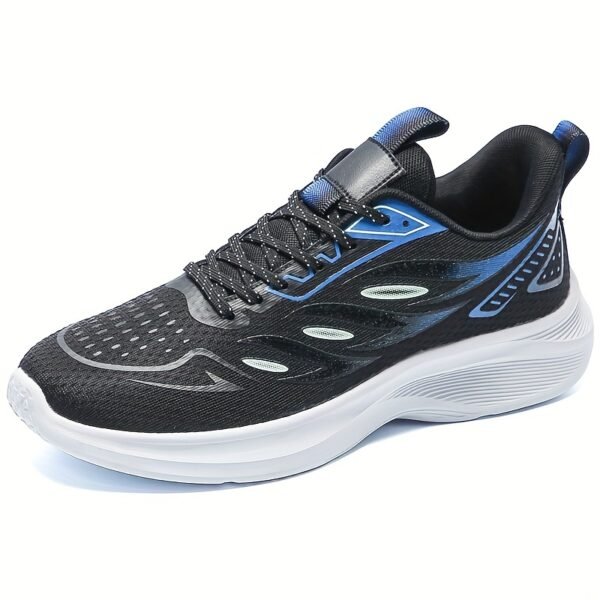 Plus Size Men's Trendy Woven Knit Breathable Running Shoes - Image 3
