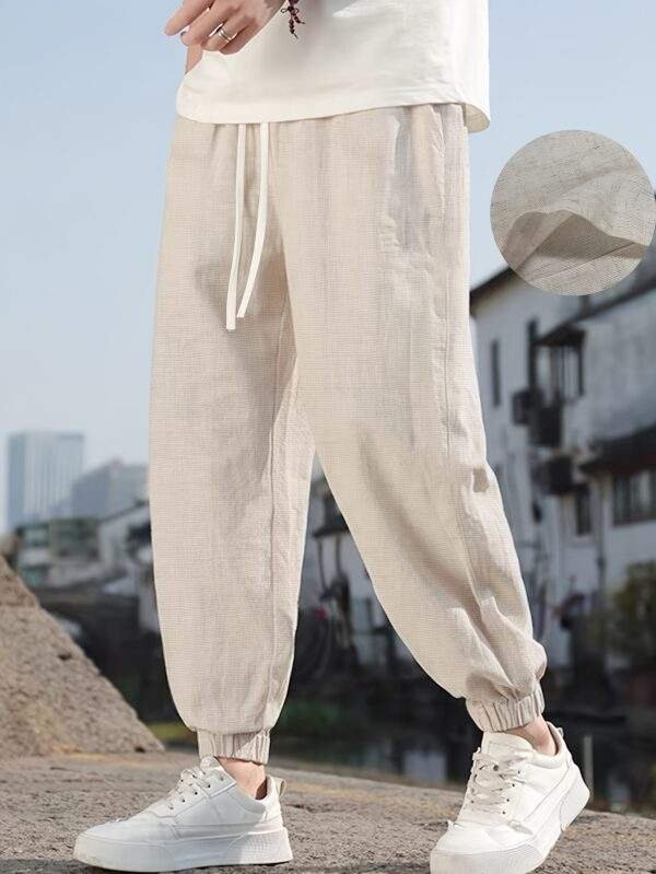 Men’s Casual Linen Joggers – Breathable, Comfortable Fit with Pockets, All-Season Wear - Image 4