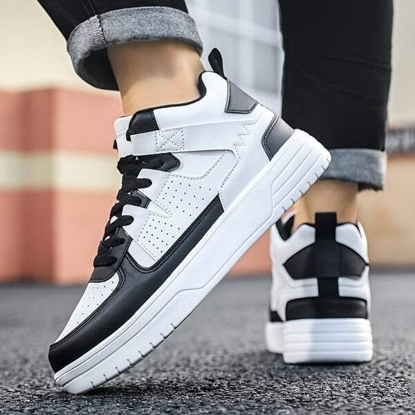 Men’s High-Top Fashion Sneakers – Casual Sports Lace-Up Running Shoes, PU Upper, EVA Cushioned Insole, MD Sole, All-Season Comfort - Image 8