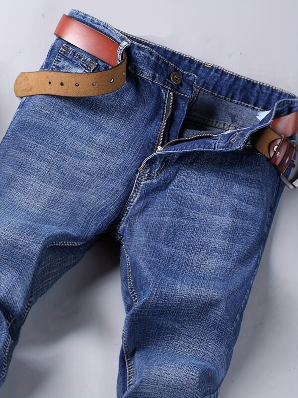 Men’s Plus-Size Stretch Jeans – Fully Washed, Durable, Warm, Work-Ready - Image 3