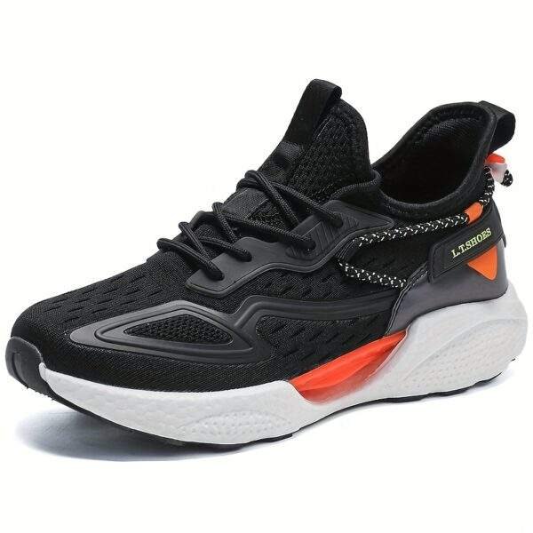 Plus Size Men’s Breathable Woven Knit Running Shoes – Non-Slip Soft Sole - Image 3