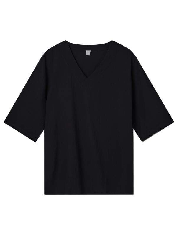 Summer Men'S Cotton Two-Piece V-Neck Short-Sleeved Top Trousers Set Casual Beach Suit - Image 8