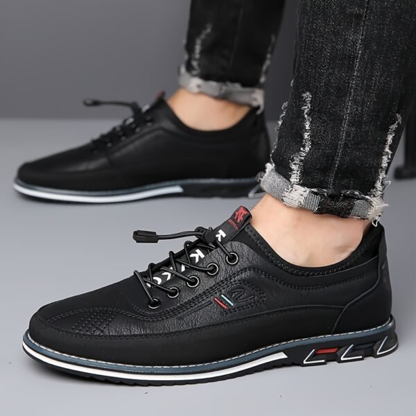 Plus Size Men’s Business Color Block Walking Shoes – Comfy Non-Slip Lace-Up Rubber Sole - Image 8