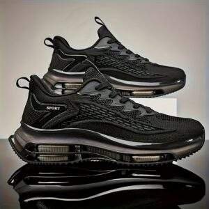 Men'S Low Top Road Running Shoes, Fabric Upper, Lace-Up Closure, TPU Sole, Solid Color, for Universal