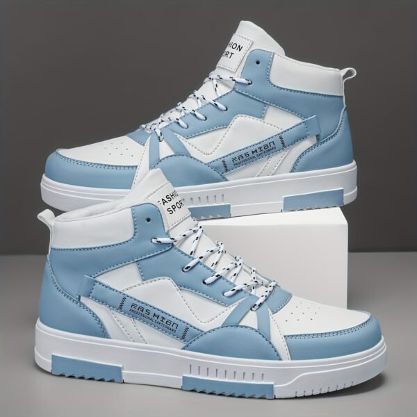Men's High-Top Running Shoes - Fashion Sports & Outdoor Sneakers with Graphic Letter Print, Stability Pronation, Lightweight, Lace-up Closure, PU Upper, Fabric Inner, EVA Sole - Comfortable for Casual Street Style, Hiking, All Seasons - Image 6