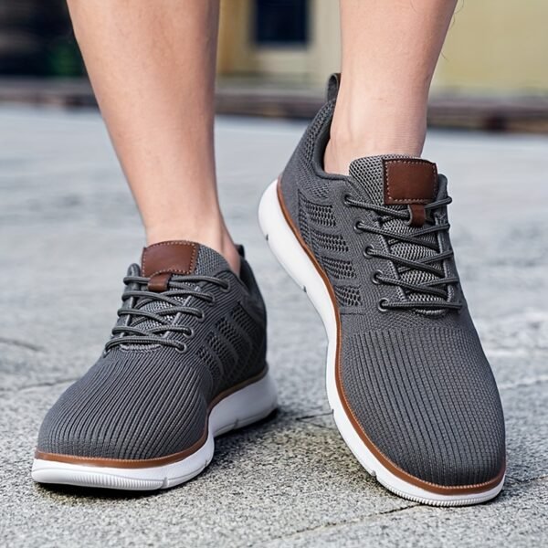 1pair CHTAPPILIAR Men's Breathable Mesh Casual Sneakers, Solid Color Low Top Lace-Up Shoes with EVA Sole and Fabric Insole for Daily Wear - Spring/Summer Collection - Image 7