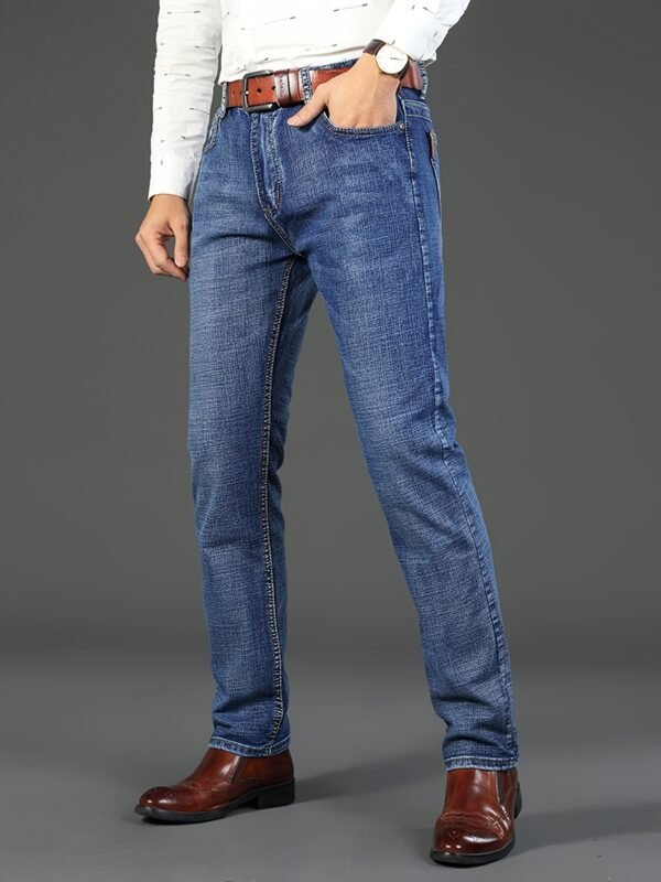 Men’s Plus-Size Stretch Jeans – Fully Washed, Durable, Warm, Work-Ready - Image 4