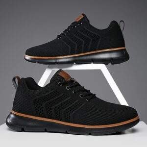 1pair CHTAPPILIAR Men's Breathable Mesh Casual Sneakers, Solid Color Low Top Lace-Up Shoes with EVA Sole and Fabric Insole for Daily Wear - Spring/Summer Collection