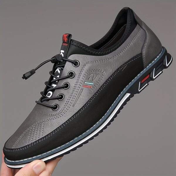 Yundong1981 Men's Slip-On Casual Sneakers - Low-Top Upper, Rubber Sole, Black with Red Accents for Outdoor Hiking & Daily Wear, Hiking Gear, Versatile Footwear, Stylish Footwear, Quality Footwear, Laceup Shoes, Active Lifestyle - Image 6