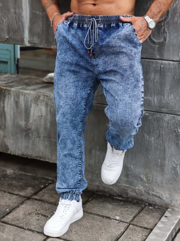 Plus Size Men's Casual Stretch Denim Jeans – Pockets, Machine Washable, All-Season Comfort, Cowboy Style, PLUS SIZE - Image 5