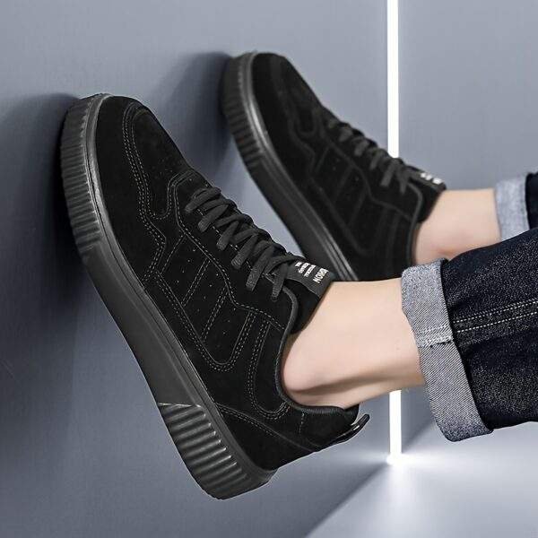 Men's Plus Size Lightweight Lace-Up Sneakers - Casual & Sporty, Beige Low-Top Skate Shoes with Durable MD Sole, Comfortable EVA Insole, Perfect for Casual Attire, Running & Outdoor Activities - Image 11