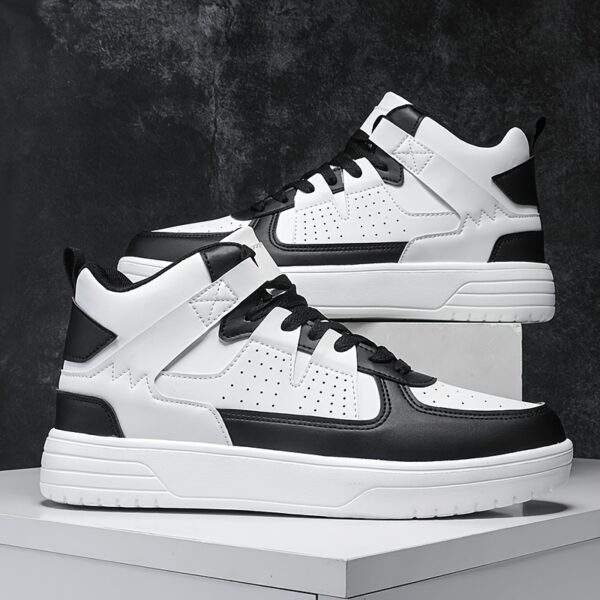 Men’s High-Top Fashion Sneakers – Casual Sports Lace-Up Running Shoes, PU Upper, EVA Cushioned Insole, MD Sole, All-Season Comfort - Image 6