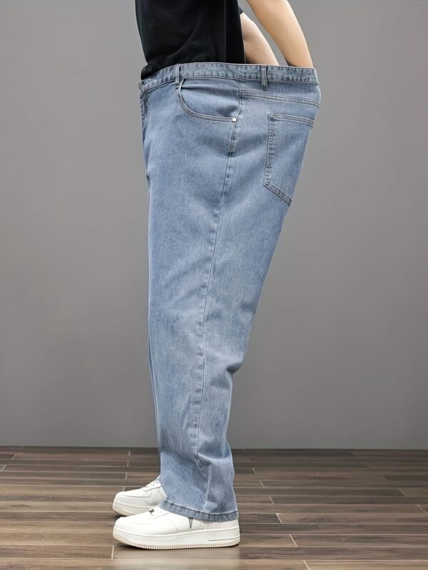 Plus Size Men’s Soft & Comfy Jeans – Casual Loose Fit Denim with Pockets, Stretch Rayon Blend for Fall/Winter - Image 9