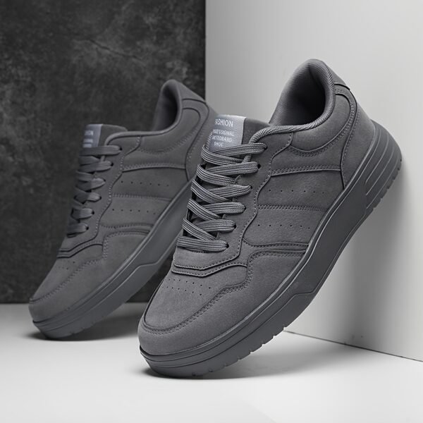 Men's Lightweight Durable Casual Sneakers - Low-Top Lace-Up Outdoor Shoes with PU Upper & MD Sole, All-Season Versatile Design for Hiking, Running, Daily Wear - Breathable Fabric Lining & Round Toe Comfort, Hiking Streetwear, Sporty Look, Secure Fit Closure - Image 2