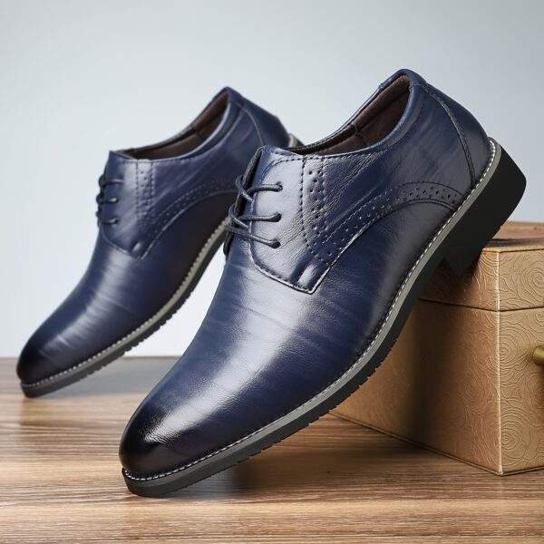 Men’s Brown Wingtip Oxfords – Formal Lace-Up Dress Shoes - Image 6