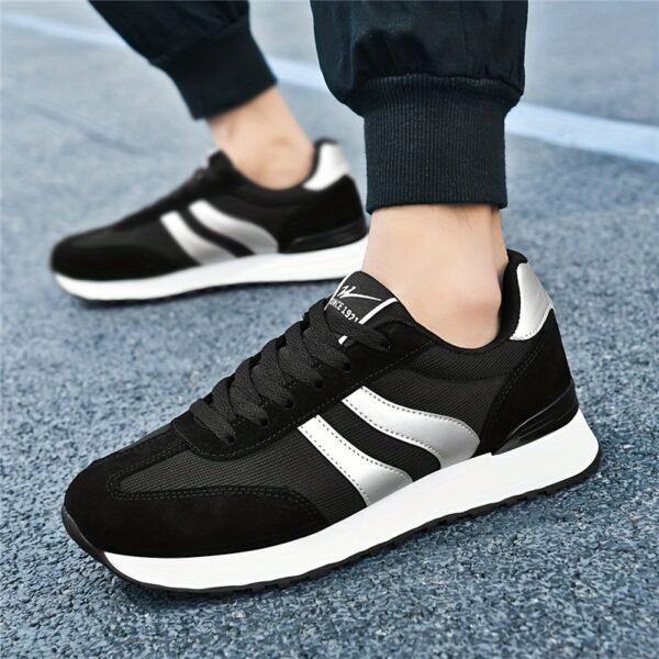 AOPLUS Men's Breathable Casual Sneakers - Lightweight Running Shoes with Cushioned Insole, Durable Rubber Sole, and Stylish Color Block Design for Sports and Casual Attire - Image 10